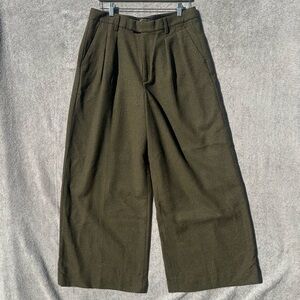 Banana Republic Women’s 12 Dark Olive Dress Pants Wide Leg Business Casual